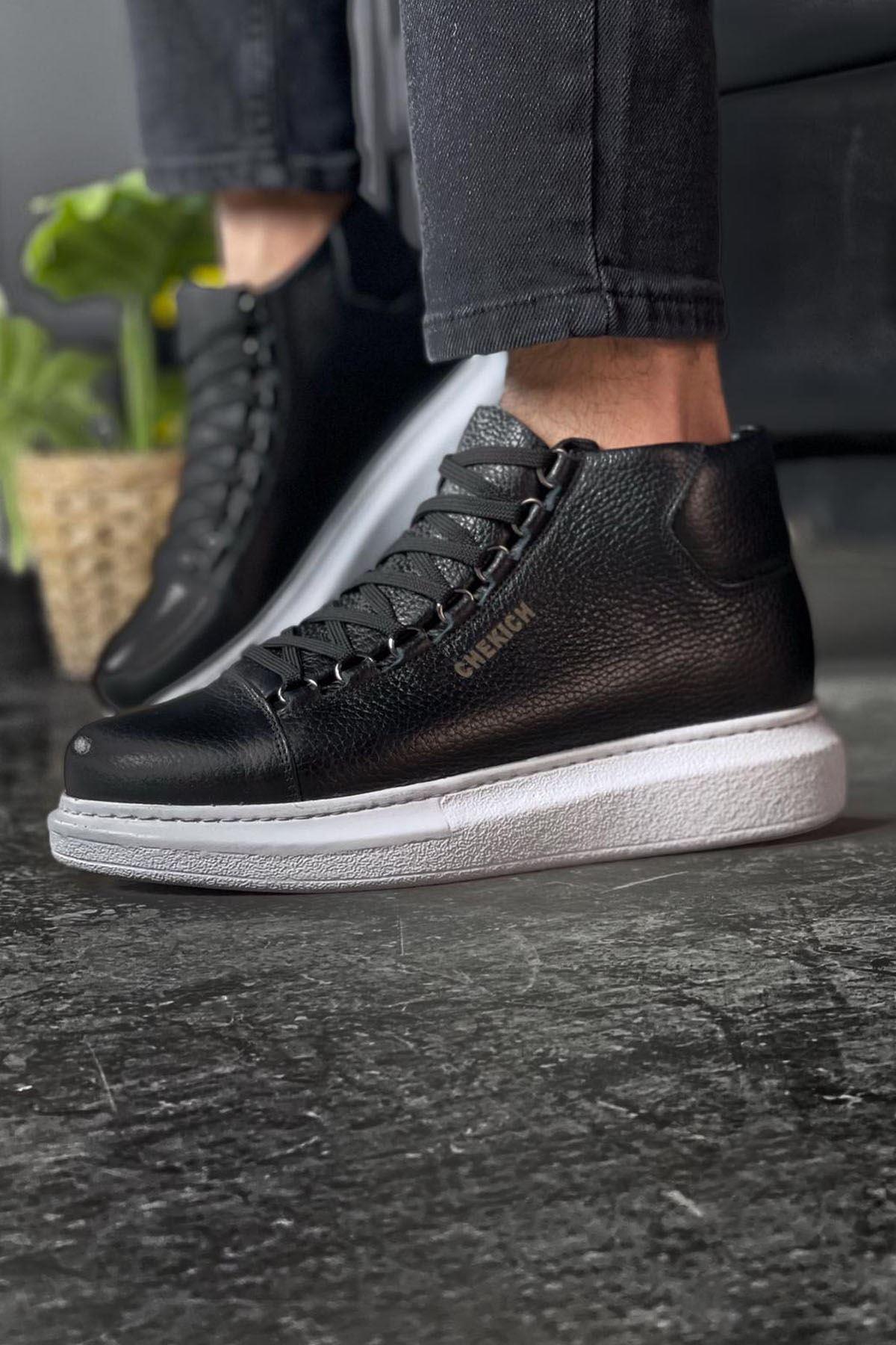 CH258 WS Real Leather Men Boots BLACK - STREETMODE ™