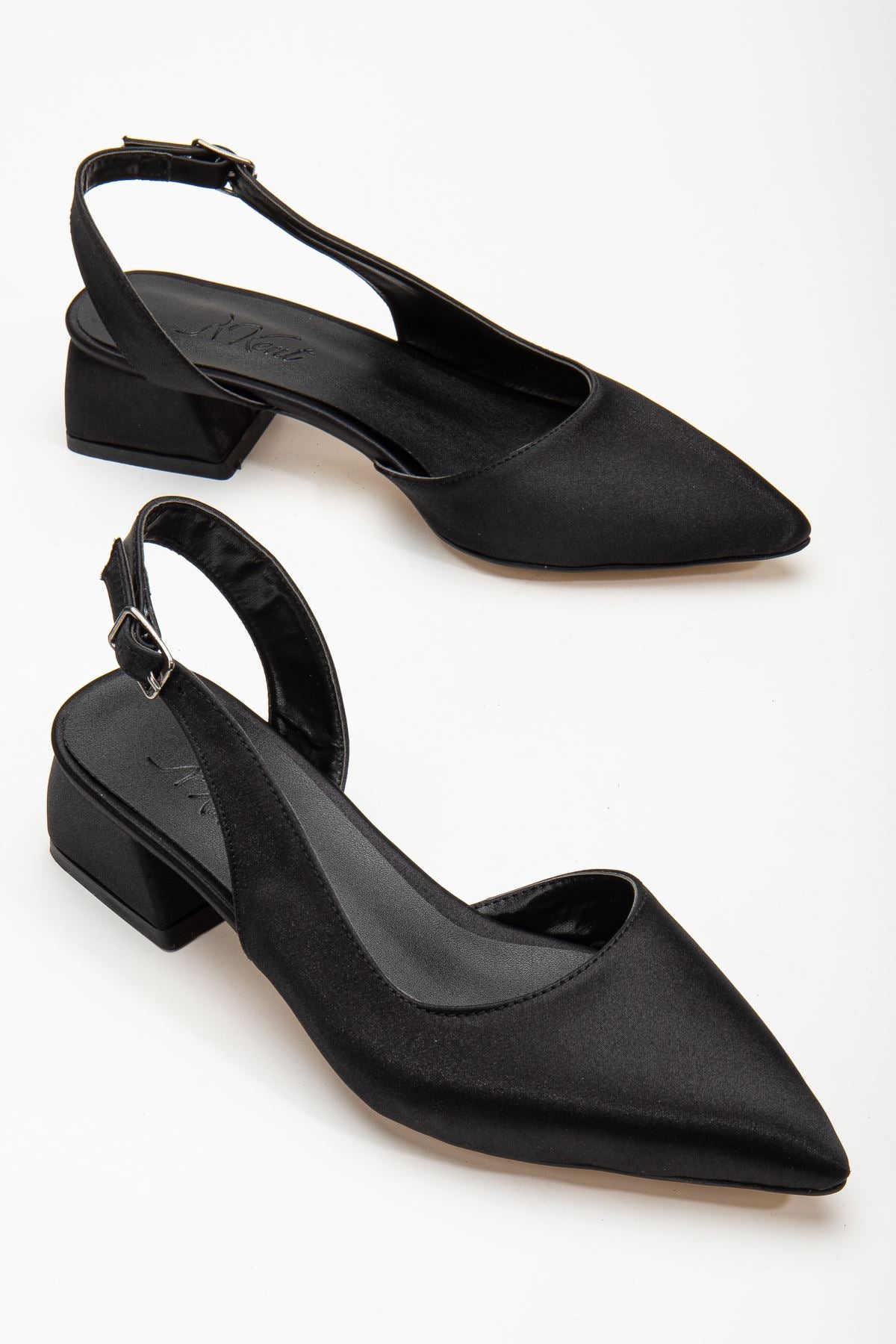 Ossie Black Satin Women's Heeled Shoes - STREETMODE ™