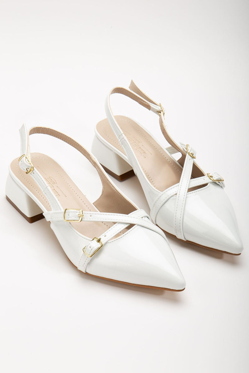 Pary White Patent Leather Women's Heeled Shoes - STREETMODE ™