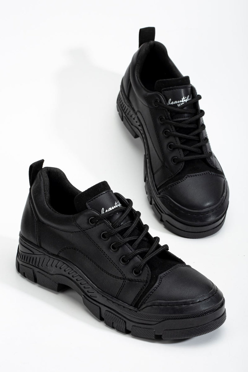 Black Women's Sneakers Casual Shoes - STREETMODE ™