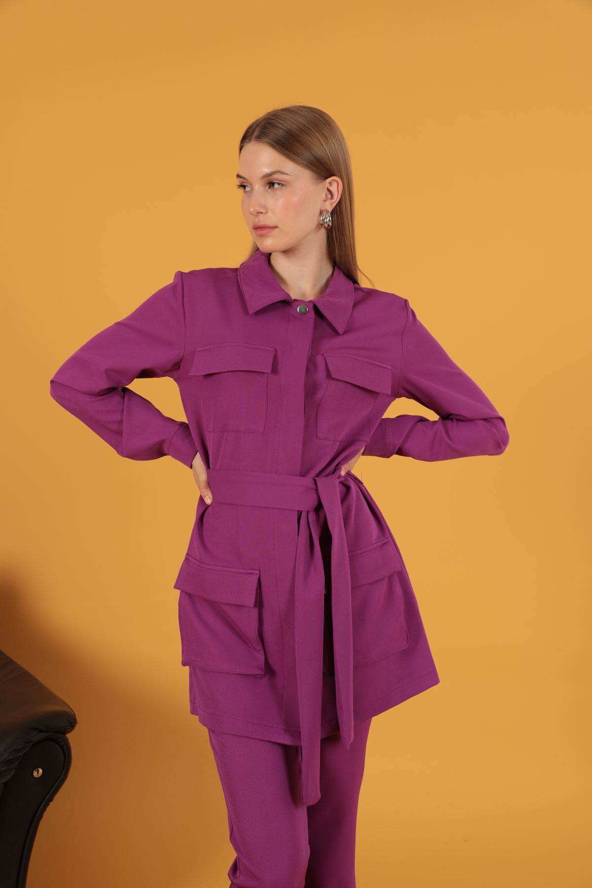 Pocket Funny Women's Jacket-Plum - STREETMODE ™