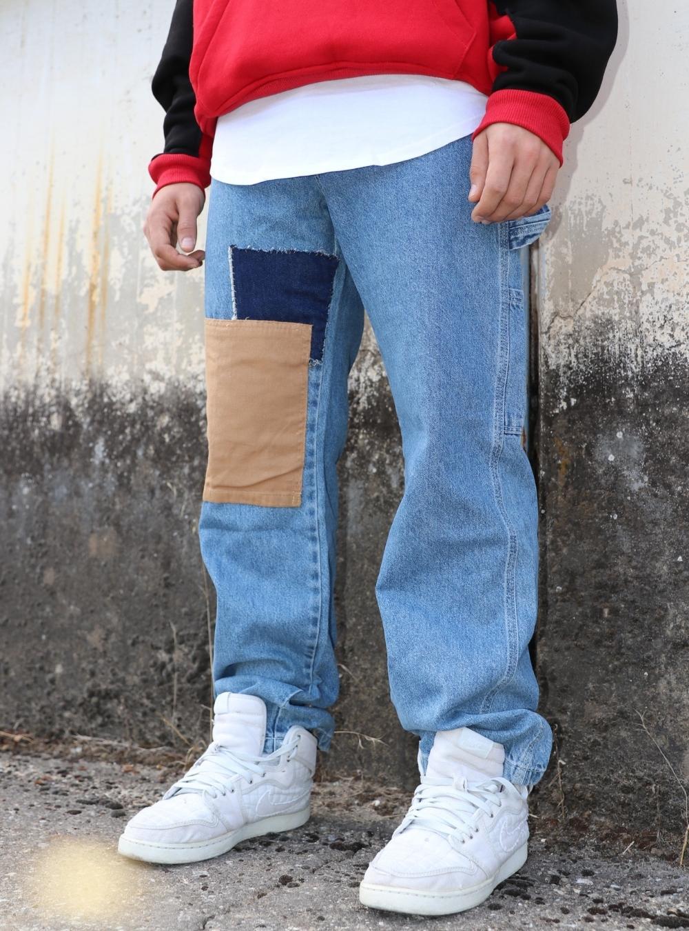 Men's Premium Patch Mini Cargo Baggy Jeans - STREETMODE ™