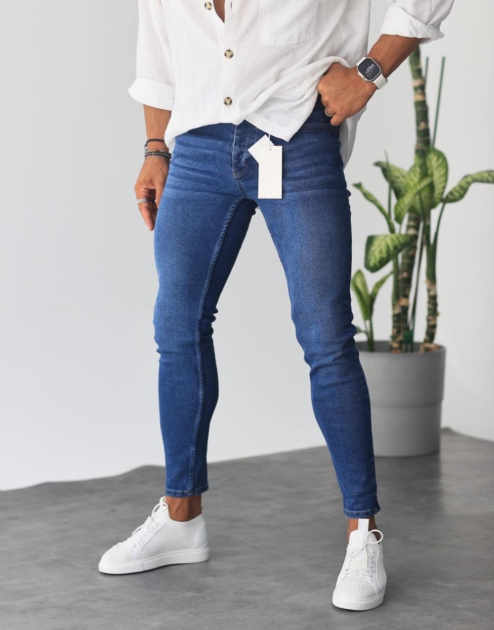 Men's Premium Slim Fit Jeans Blue Trousers - STREETMODE ™