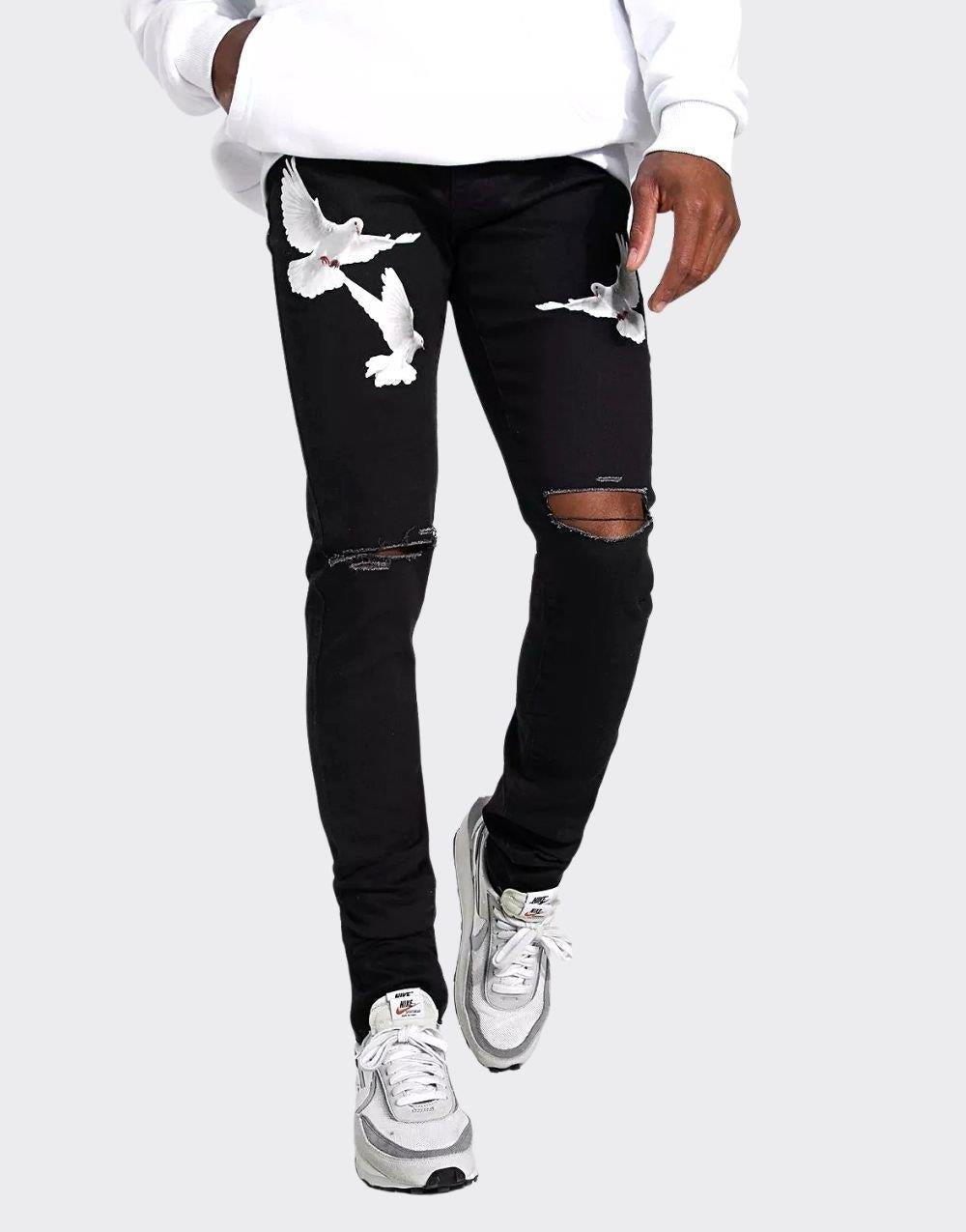 Premium Stacked Dove Men's Skinny Jeans - STREETMODE ™