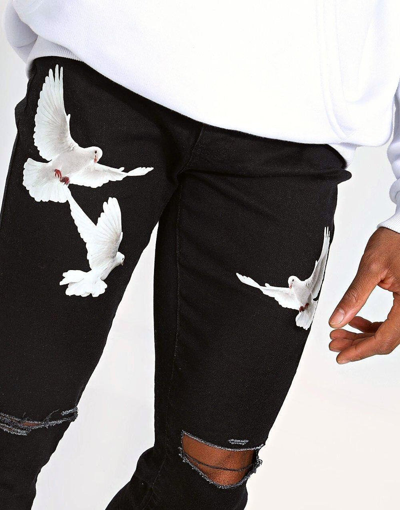 Premium Stacked Dove Men's Skinny Jeans - STREETMODE ™