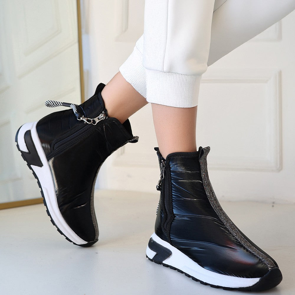 Women's Black Parachute Zipper Boots - STREETMODE ™