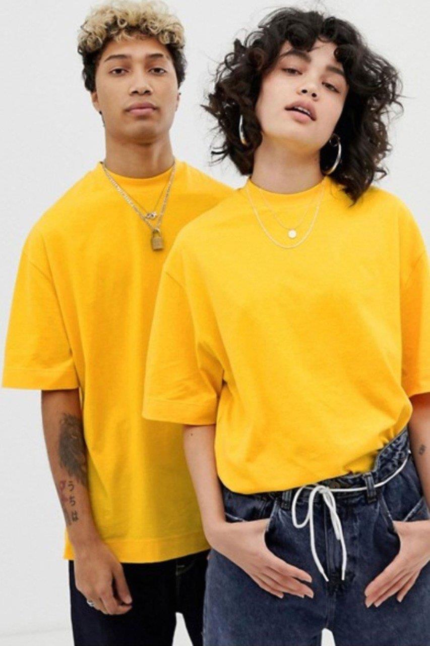 Yellow Oversized Unisex Basic Tshirt - STREETMODE ™