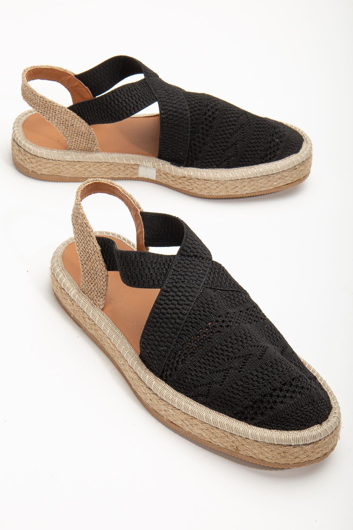 Women's Sirena Black Knitwear Wicker Detailed Espadrille - STREETMODE ™