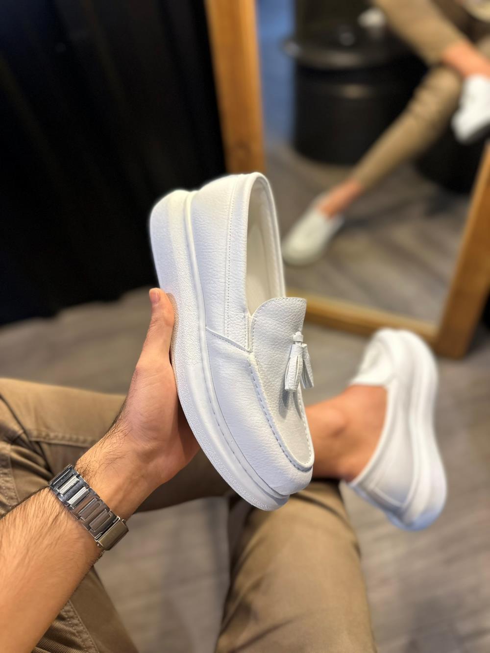 STM Men's Casual Sport Classic Shoes 818 White - STREETMODE ™