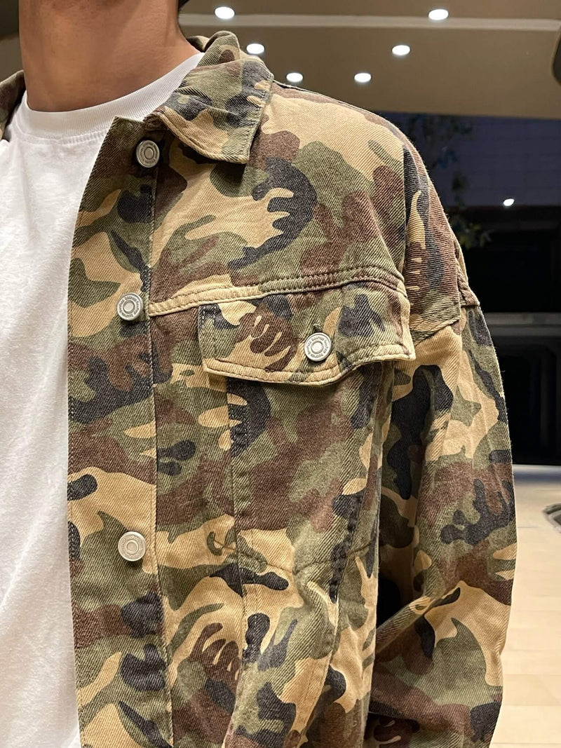 Super Oversize Camouflage Men's Jean Jacket - STREETMODE ™