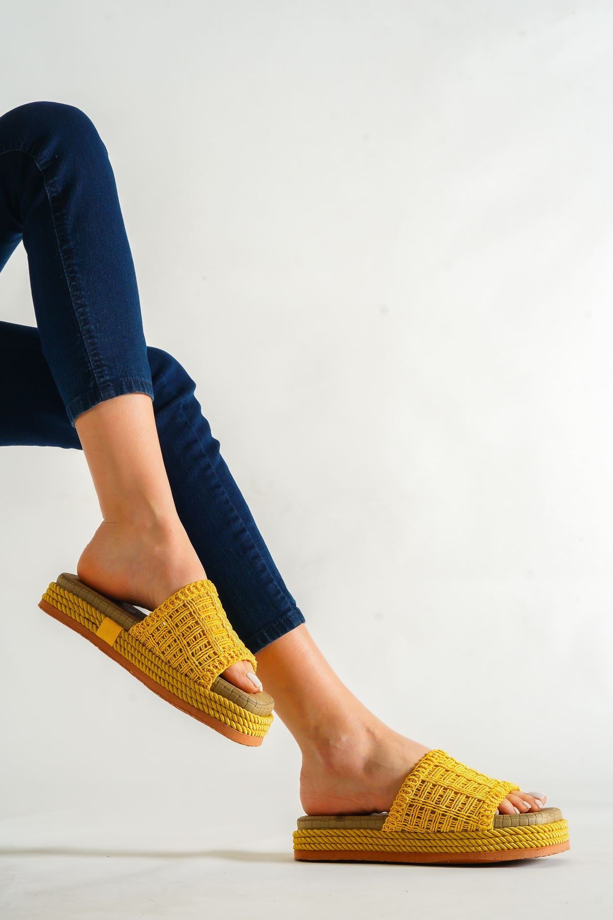 Women's Tokyo Yellow Knitted Slippers - STREETMODE ™