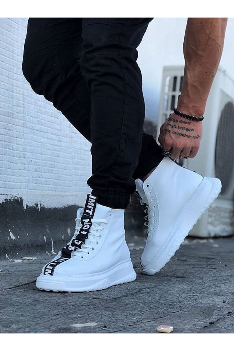 WG03 White Men's Half Ankle Boots - STREETMODE ™