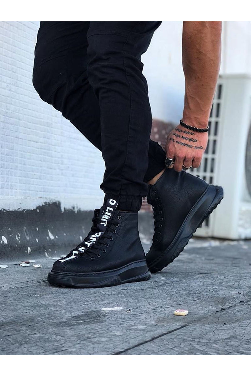 WG03 Charcoal Stripe Mid Ankle Boots - STREETMODE ™