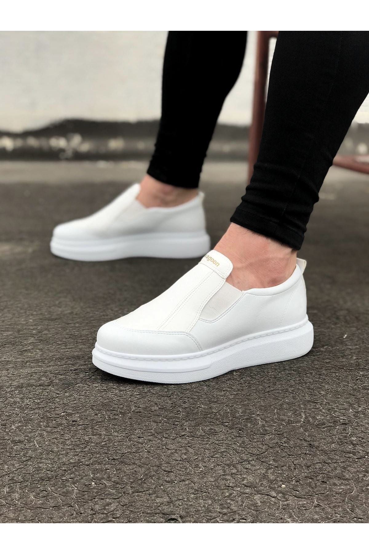 WG049 White Flat Casual Men's Shoes sneakers - STREETMODE ™