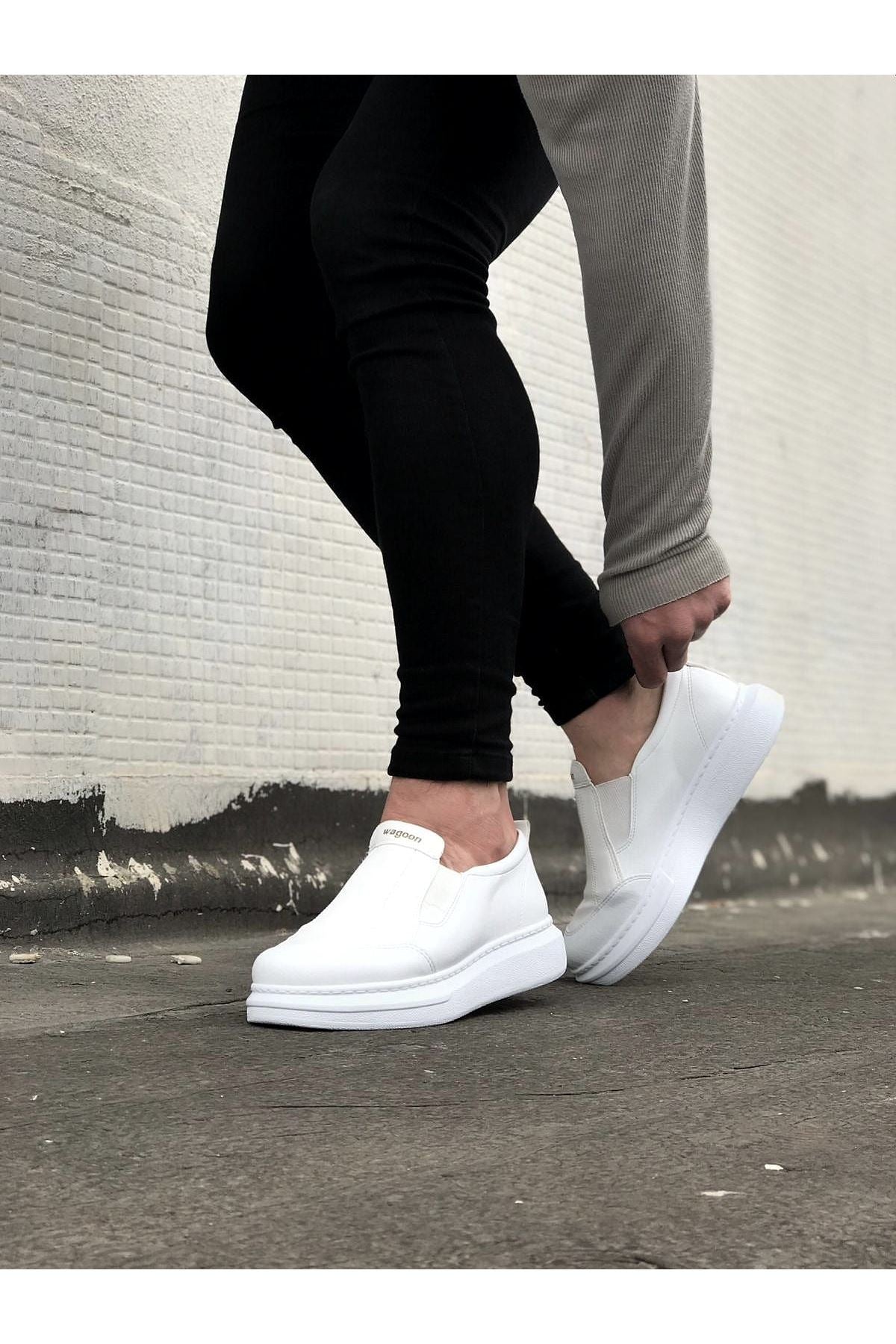 WG049 White Flat Casual Men's Shoes sneakers - STREETMODE ™