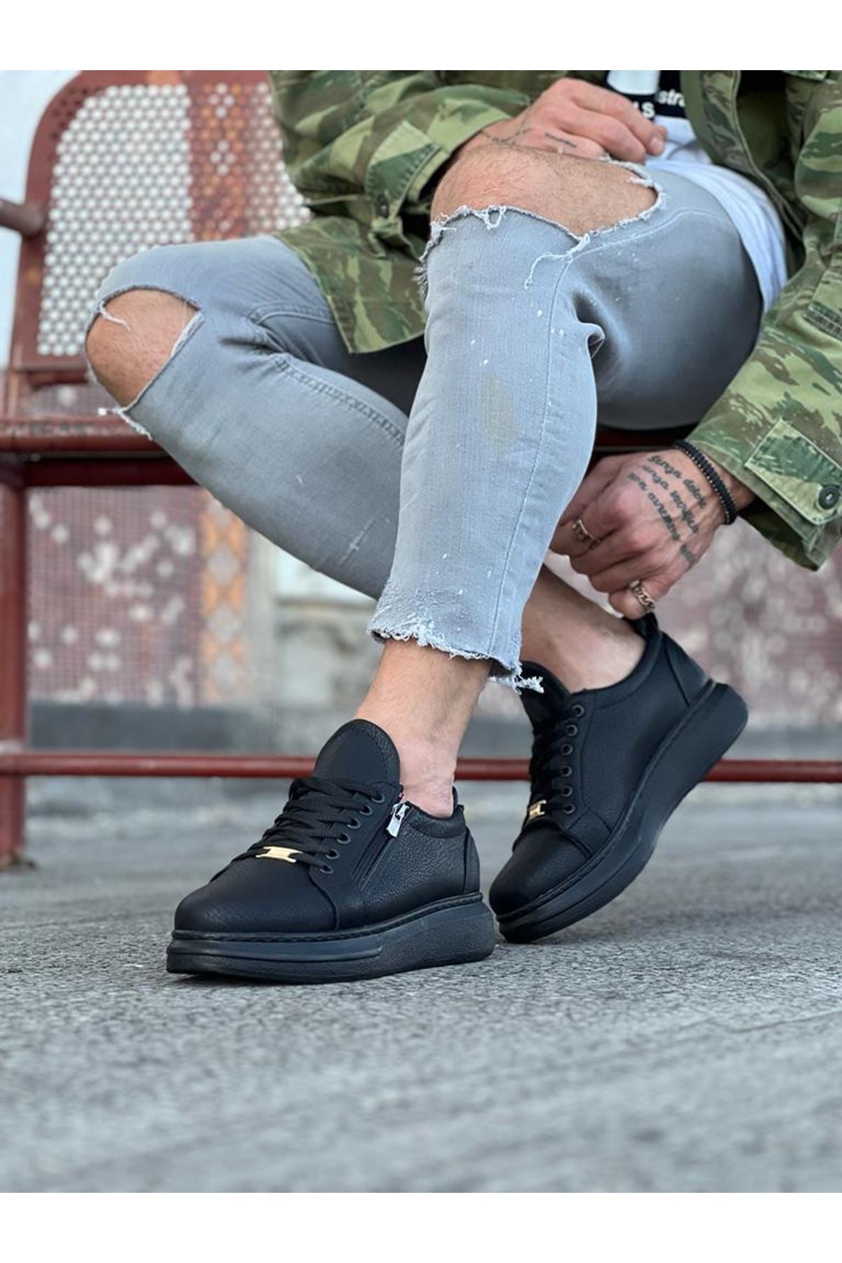 WG504 Black Men's Casual Shoes sneakers - STREETMODE ™