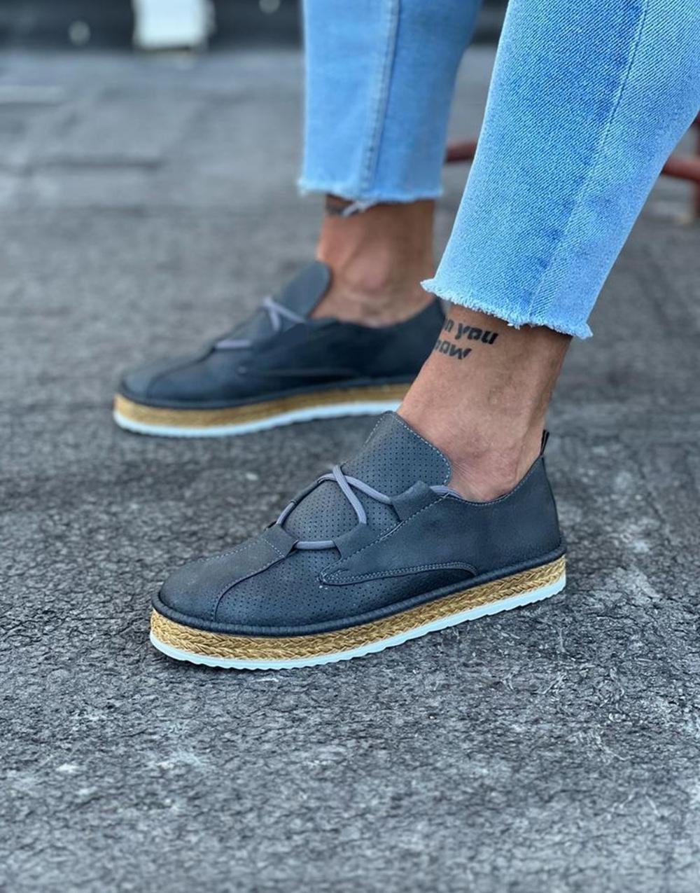 WG015 Gray Men's Casual Shoes - STREETMODE ™