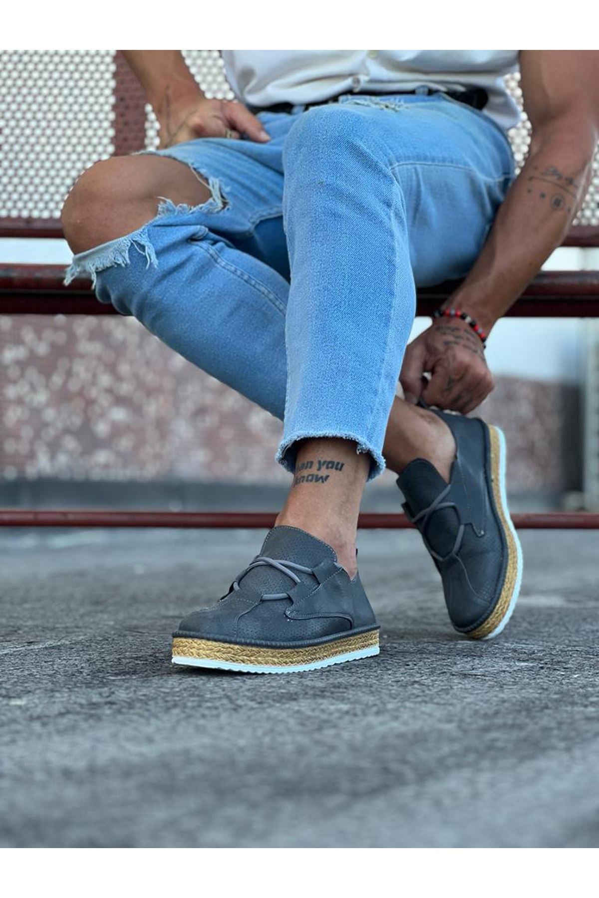 WG015 Gray Men's Casual Shoes - STREETMODE ™