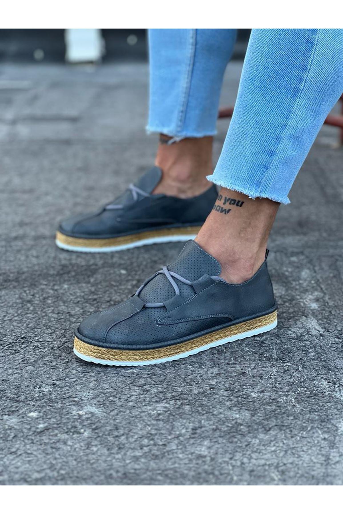 WG015 Gray Men's Casual Shoes - STREETMODE ™