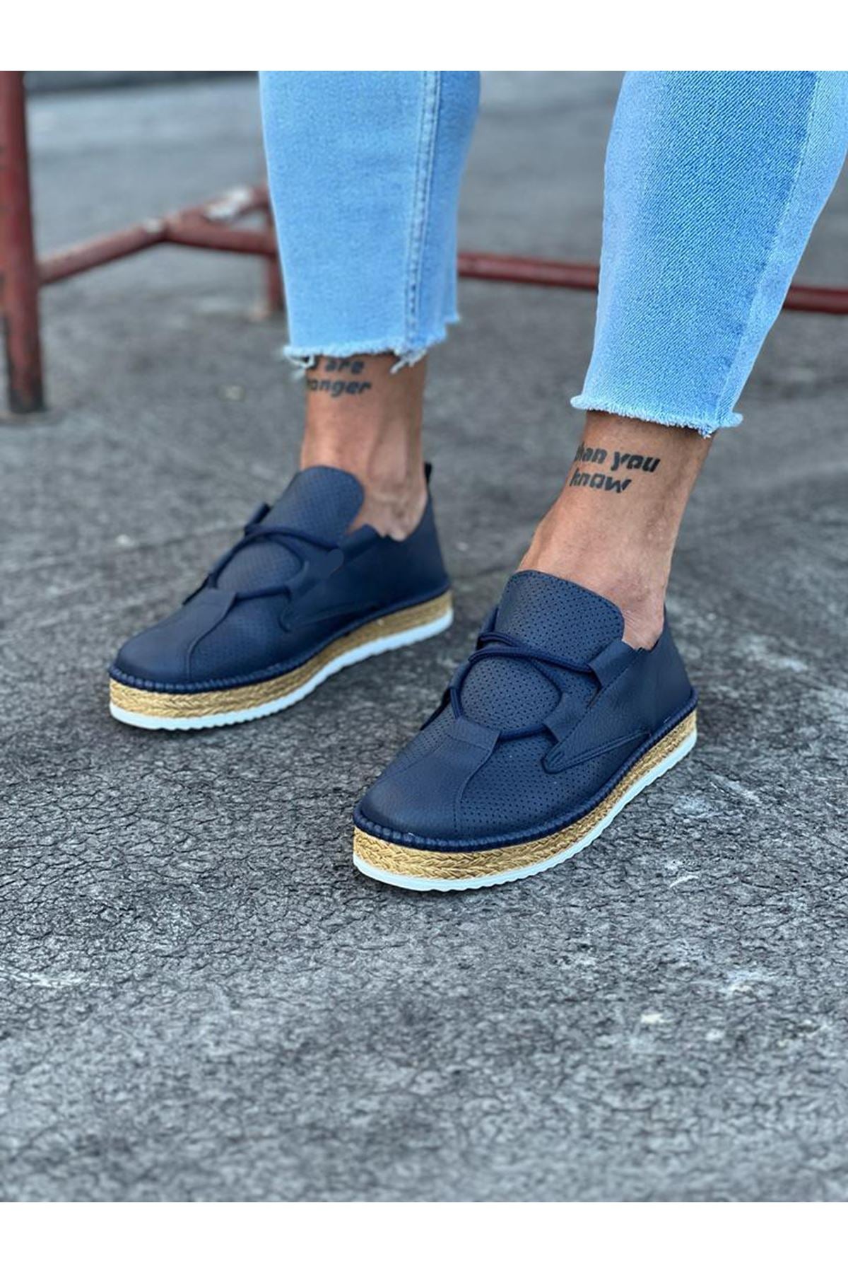 WG015 Navy Blue Men's Casual Shoes - STREETMODE ™