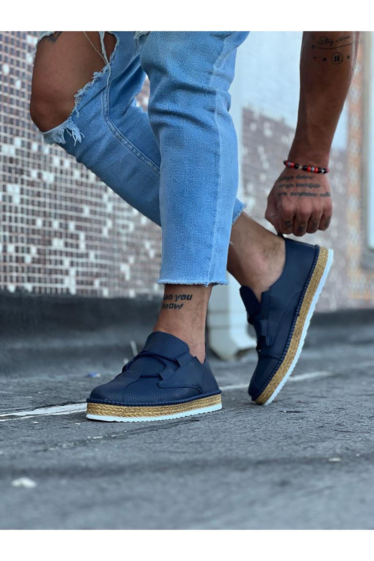 WG015 Navy Blue Men's Casual Shoes - STREETMODE ™