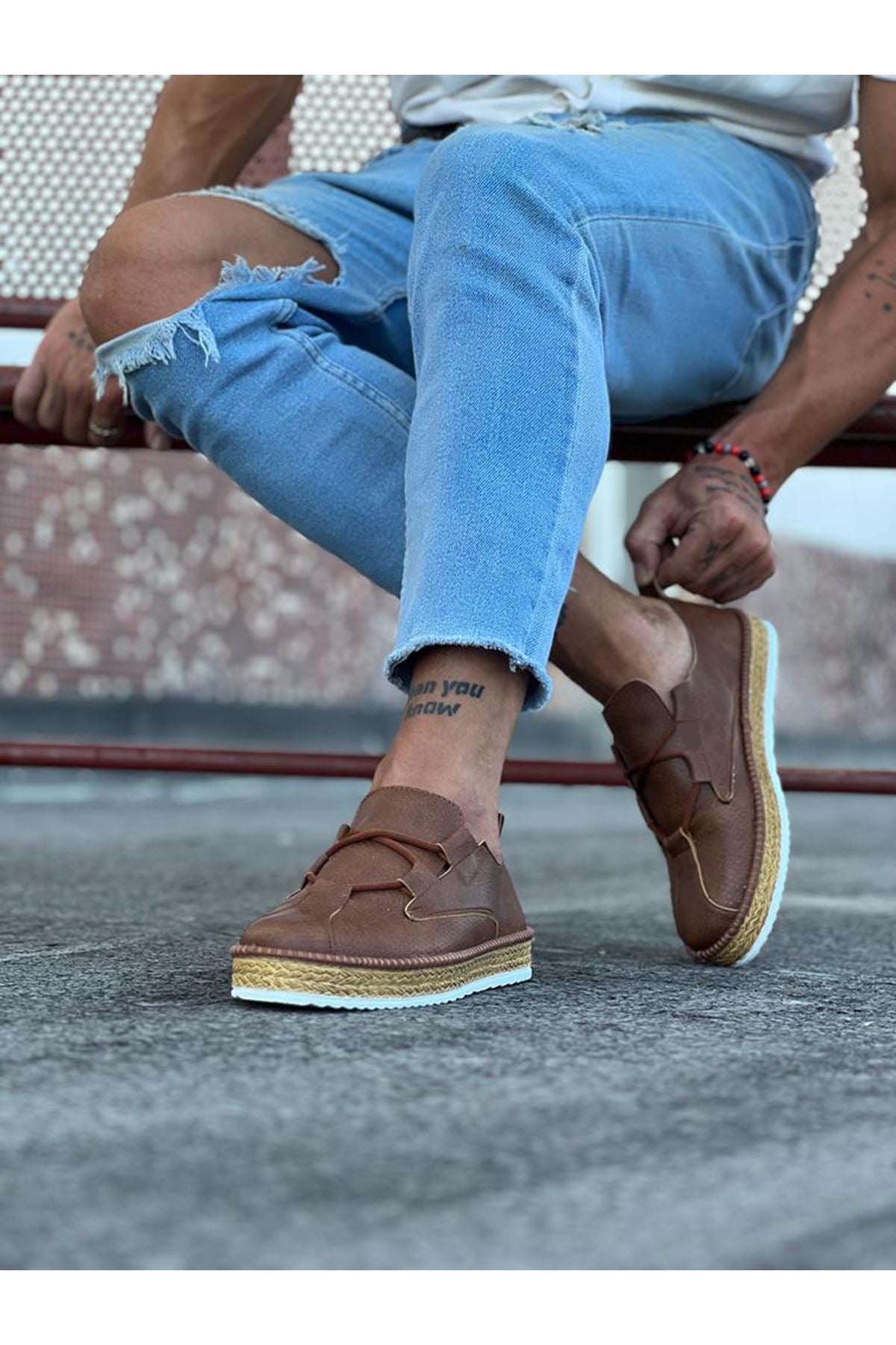 WG015 Tan Men's Casual Shoes - STREETMODE ™