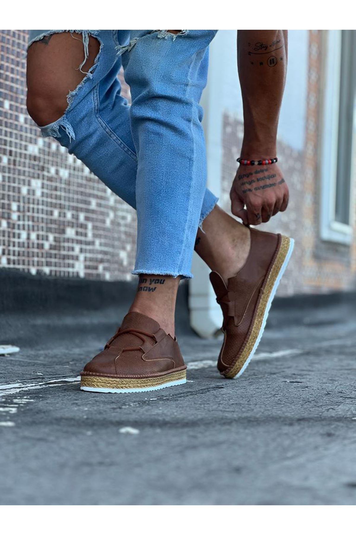 WG015 Tan Men's Casual Shoes - STREETMODE ™