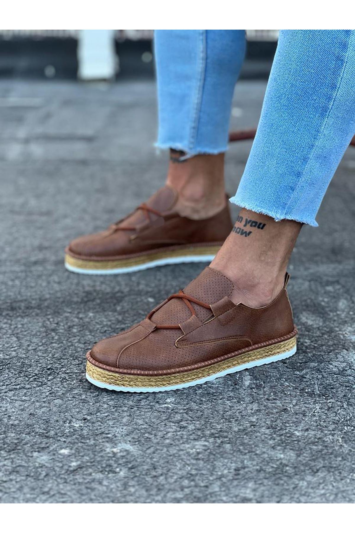 WG015 Tan Men's Casual Shoes - STREETMODE ™