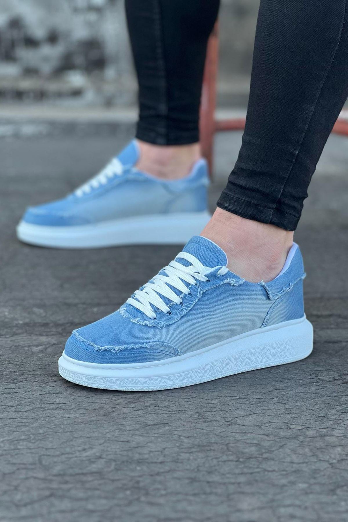 WG018 Ice Blue Men's Casual Shoes - STREETMODE ™