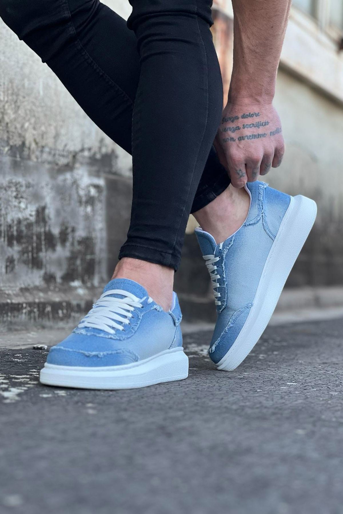 WG018 Ice Blue Men's Casual Shoes - STREETMODE ™
