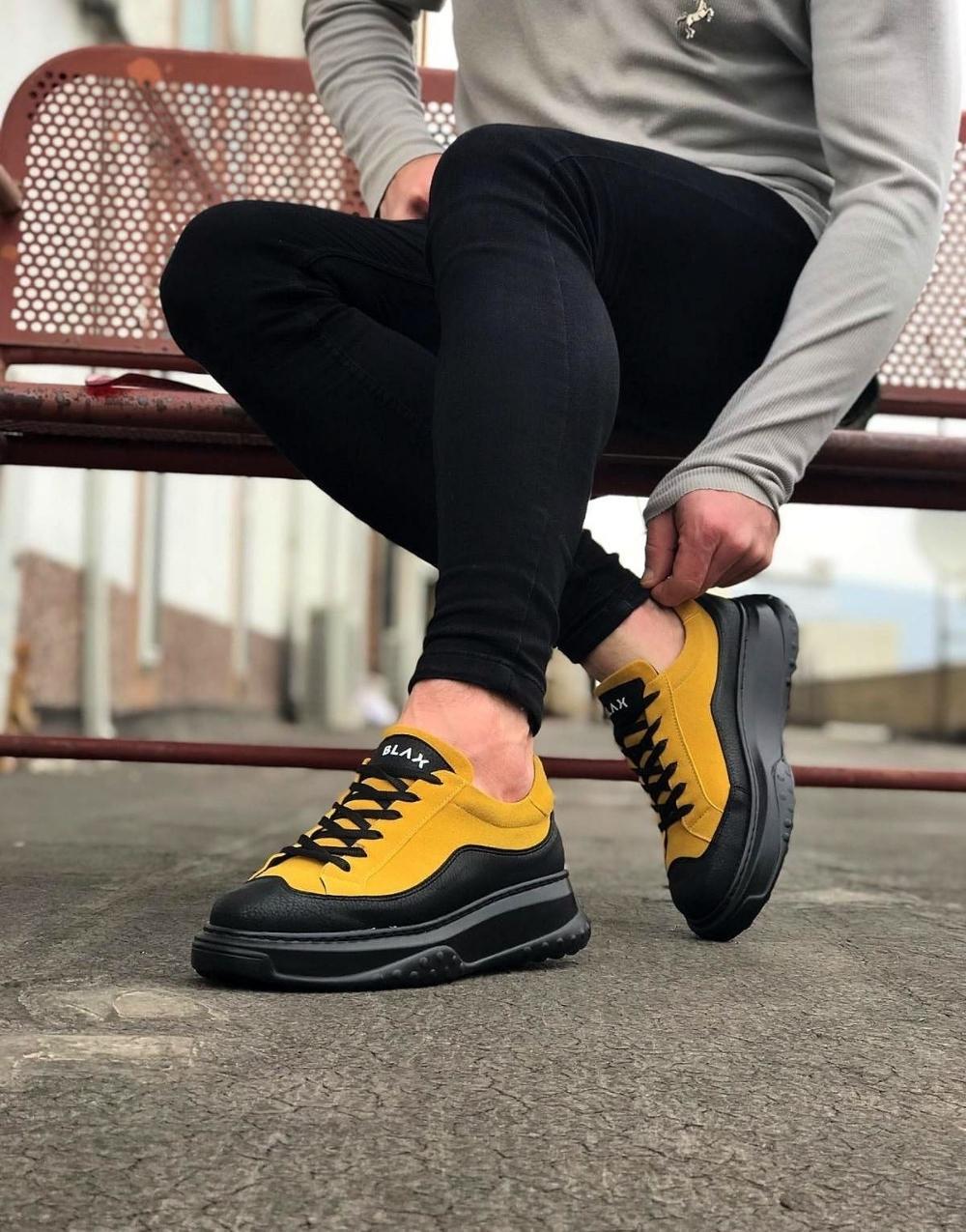 WG507 Charcoal Yellow Men's Shoes - STREETMODE ™