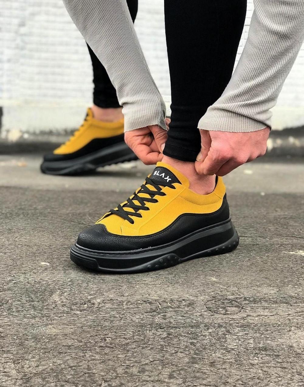 WG507 Charcoal Yellow Men's Shoes - STREETMODE ™