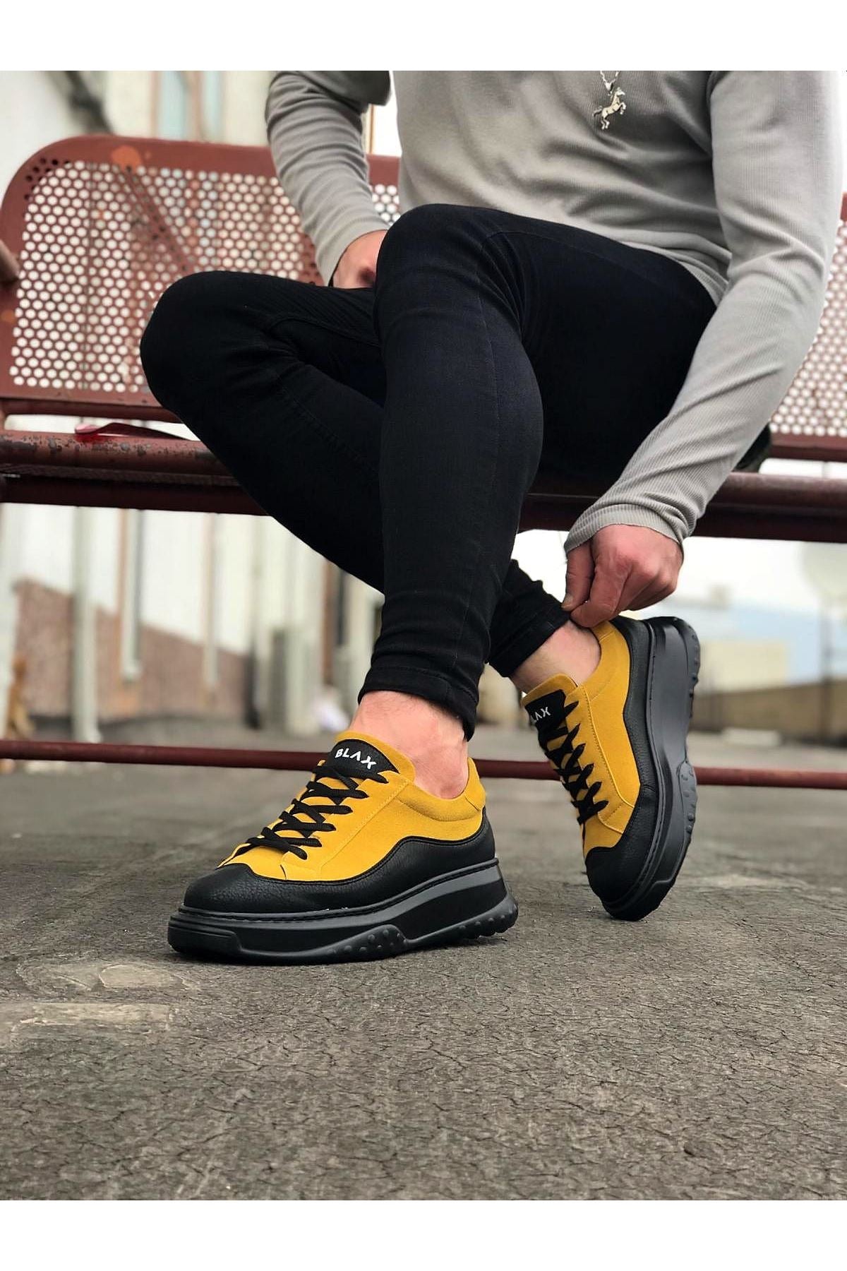 WG507 Charcoal Yellow Men's Shoes - STREETMODE ™