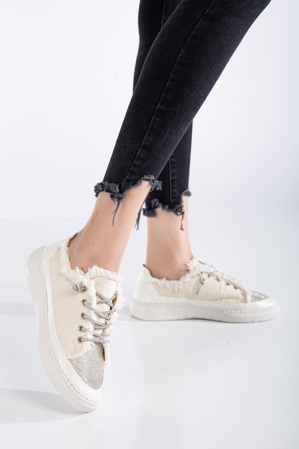 Women's Beige Patent Leather Platform Open Toe Thick Heel Shoes - STREETMODE ™