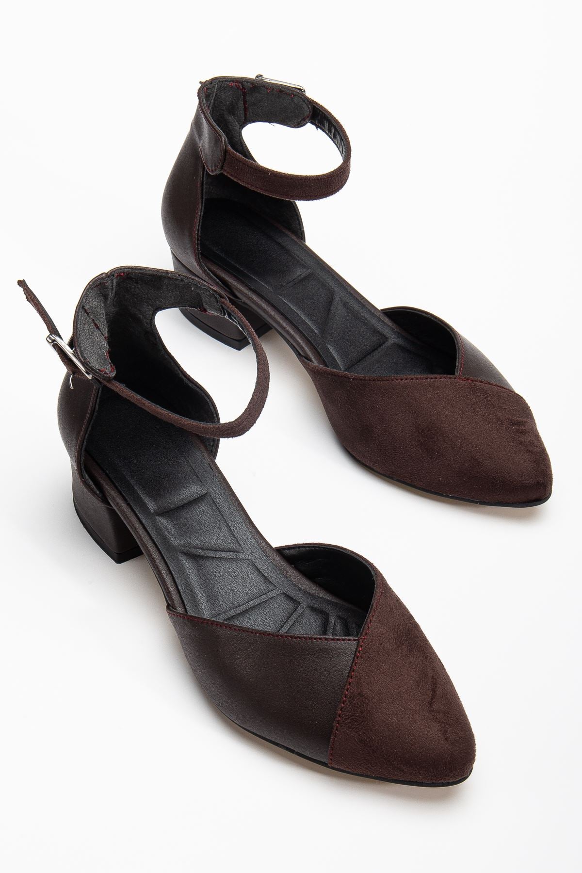 Women's Dark Brown Skin-Suede High Heel Shoes - STREETMODE ™