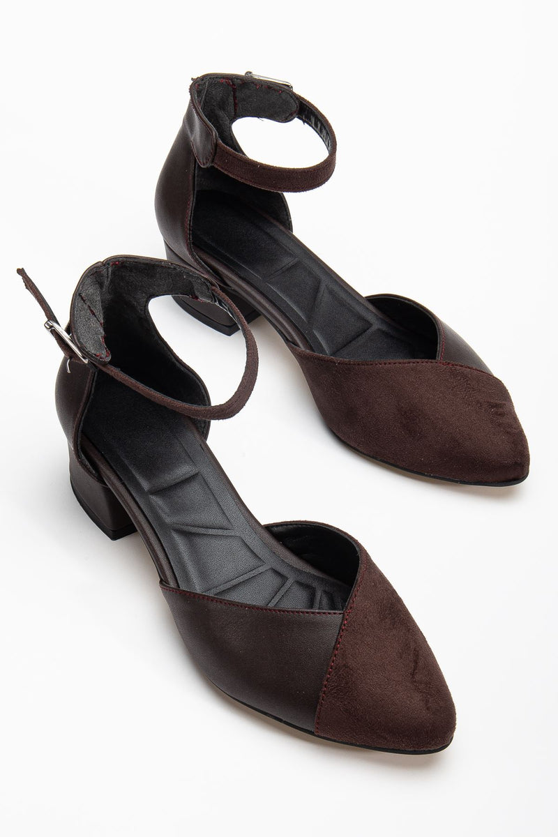 Women's Dark Brown Skin-Suede High Heel Shoes - STREETMODE ™