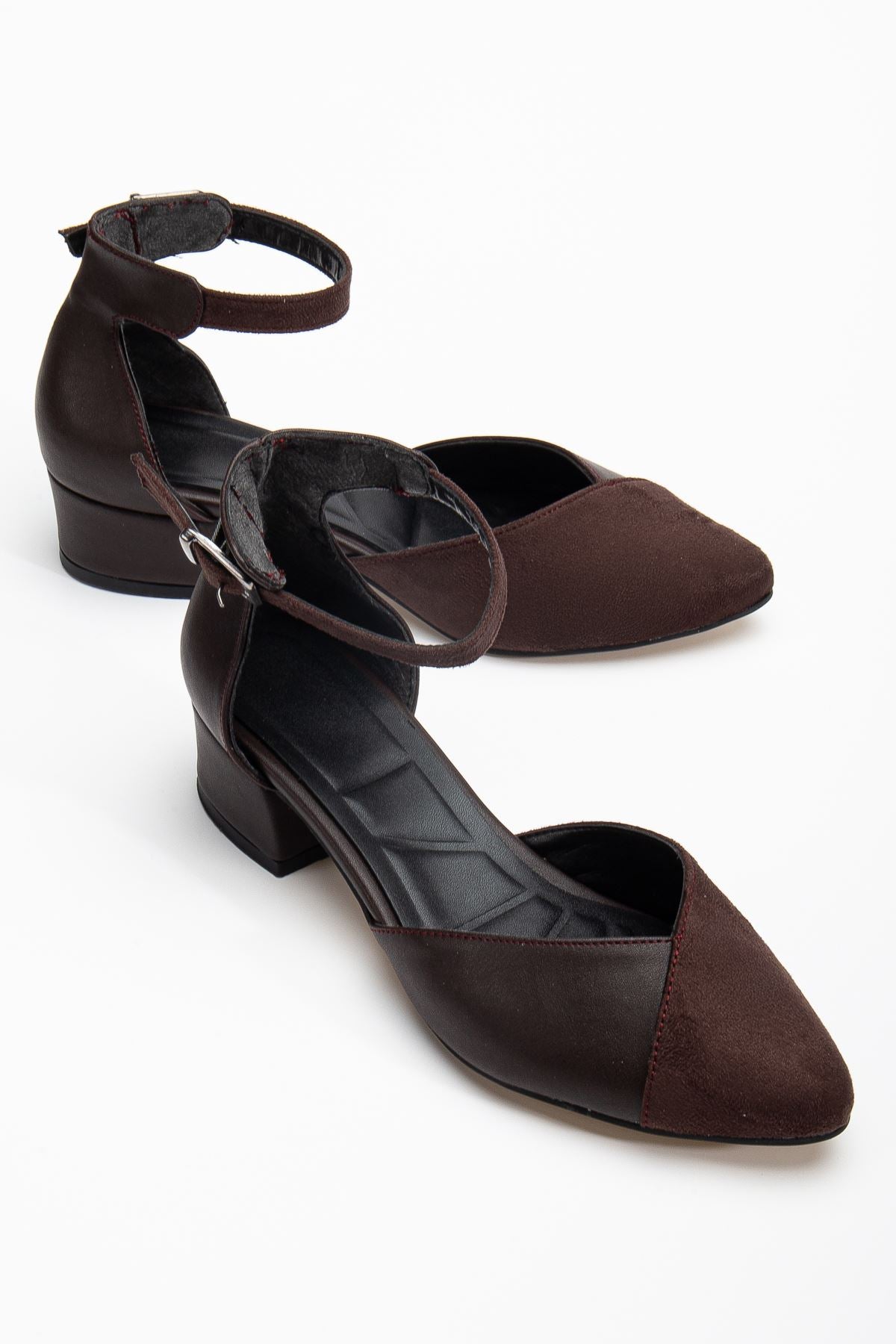 Women's Dark Brown Skin-Suede High Heel Shoes - STREETMODE ™