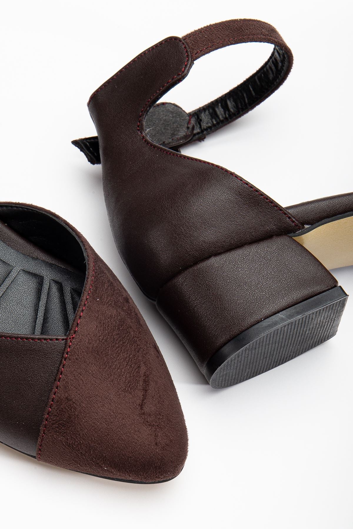 Women's Dark Brown Skin-Suede High Heel Shoes - STREETMODE ™