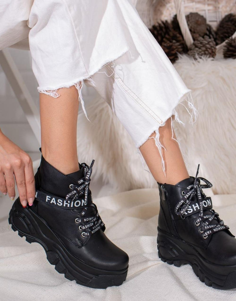 Women's Gizza Velcro Sport Boots Black - STREETMODE ™