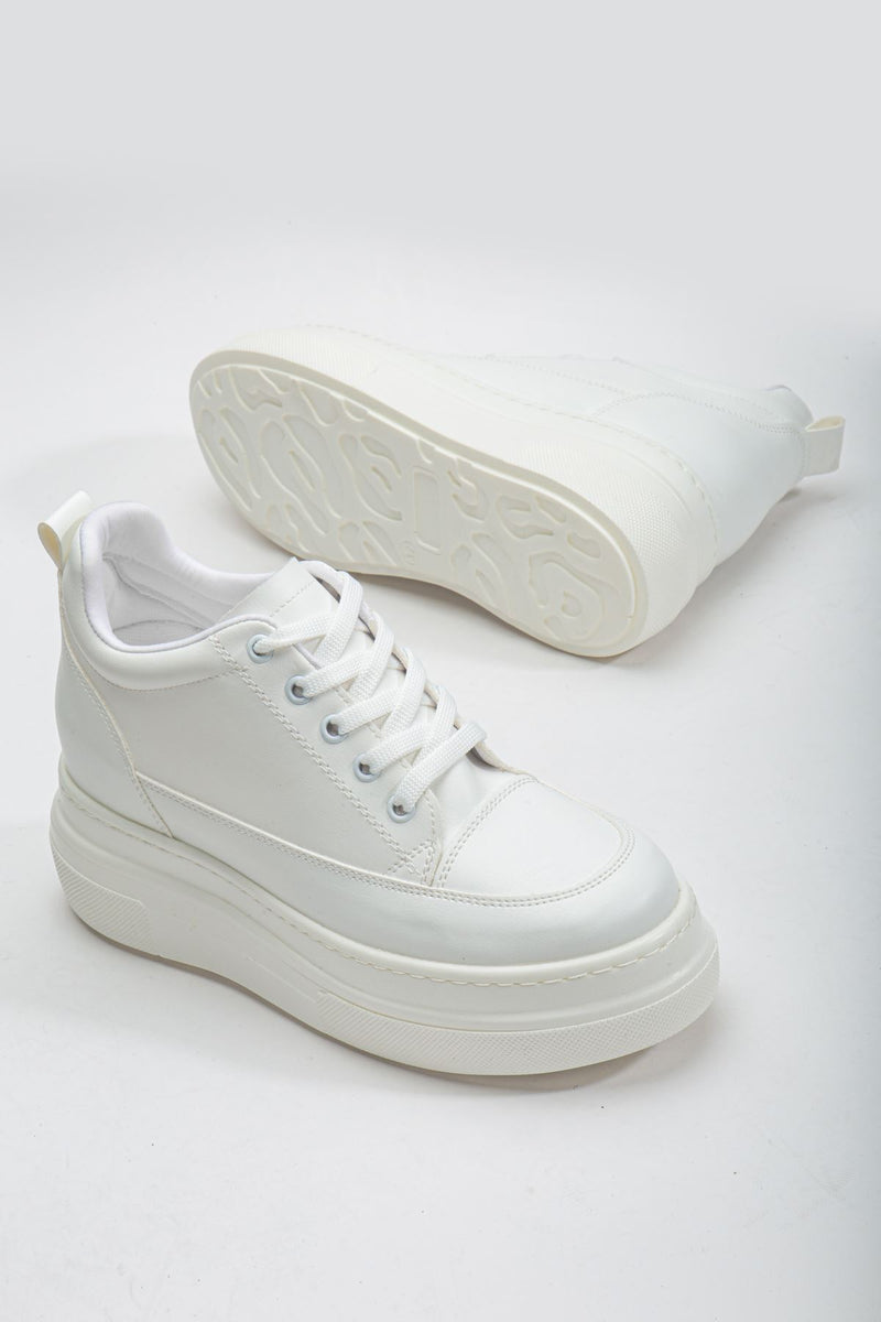 Women's Hidden Heel White Sneakers - STREETMODE ™