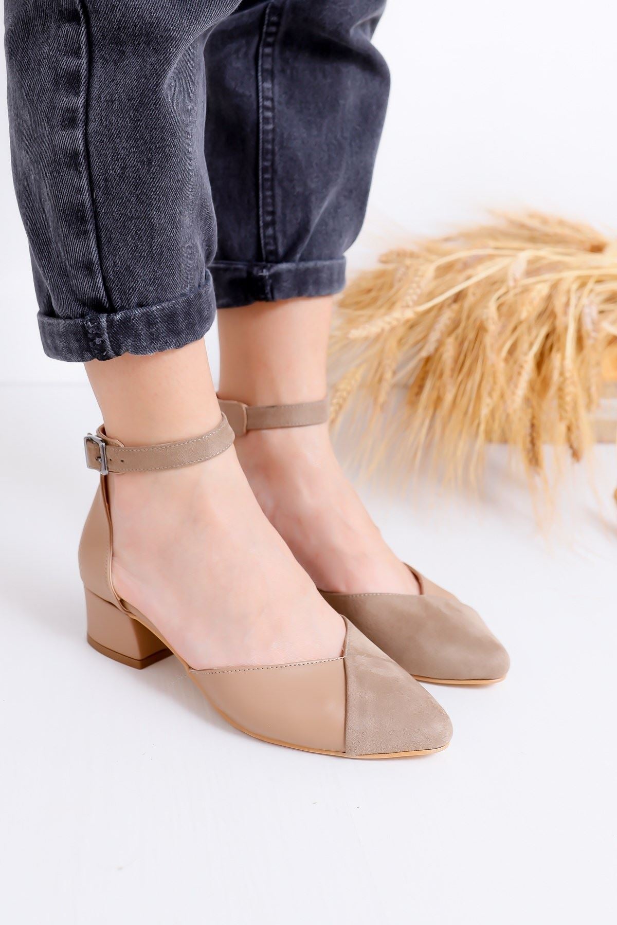 Women's Holly Heels Mink Skin-Suede Shoes - STREETMODE ™