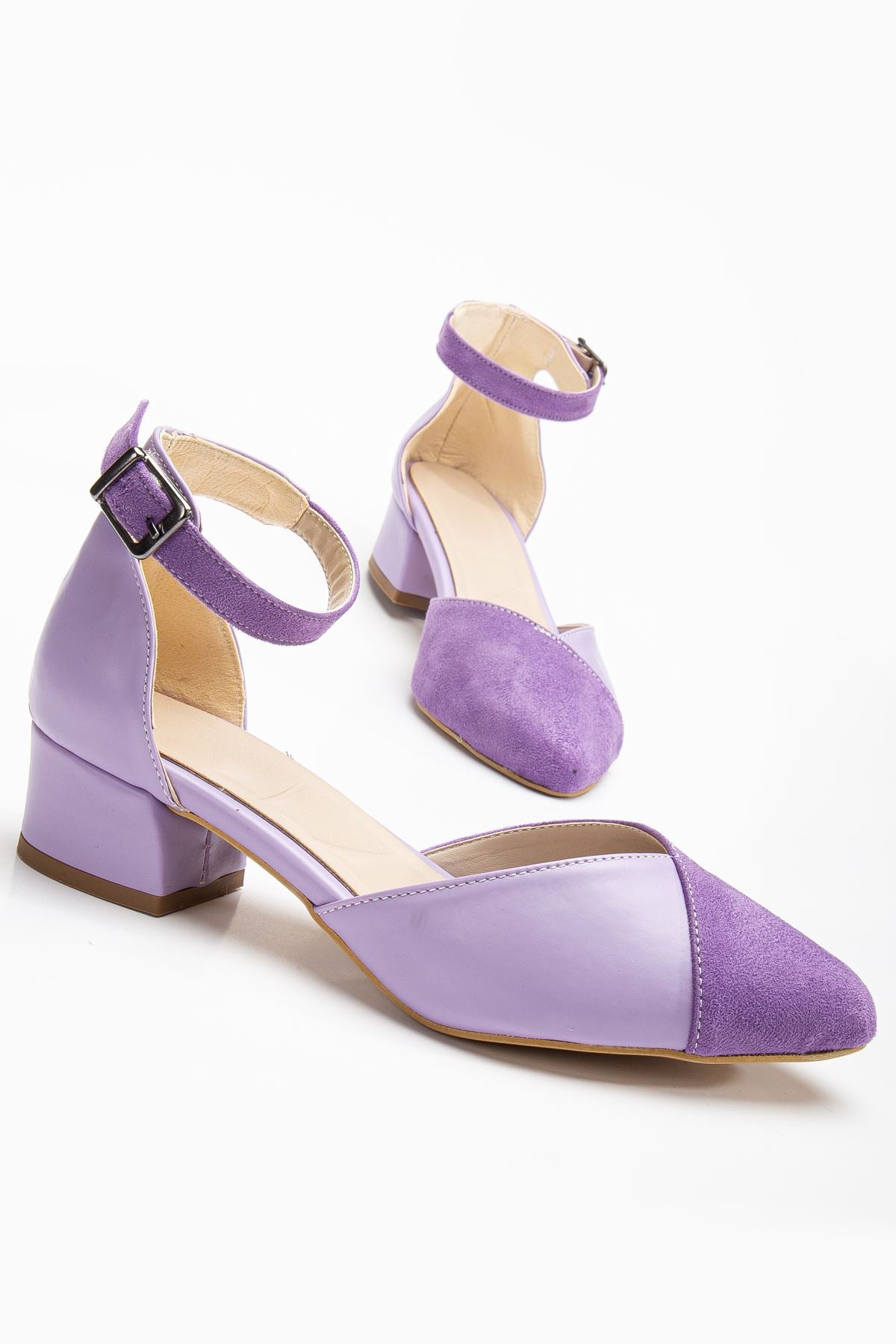 Women's Holly Lilac Skin-Suede Heeled Shoes - STREETMODE ™