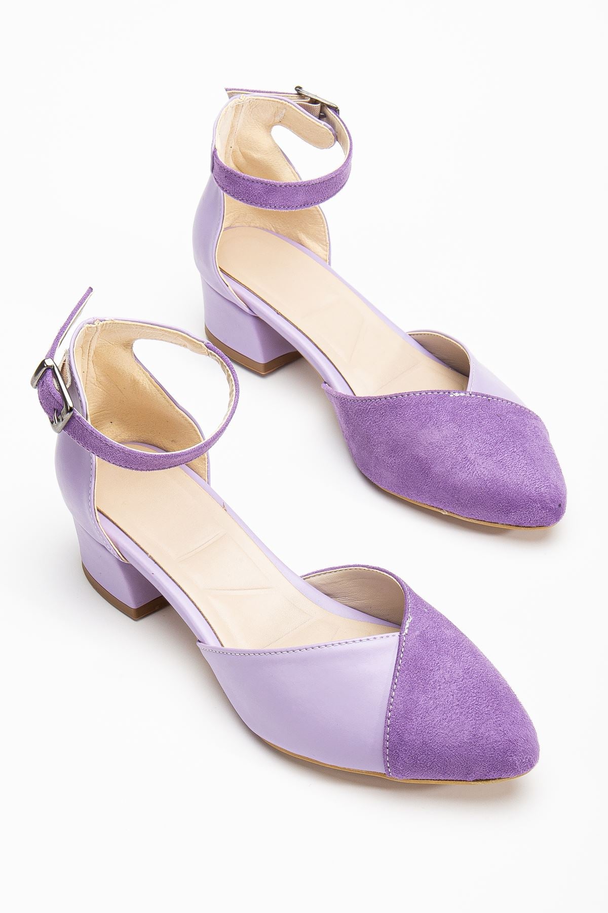 Women's Holly Lilac Skin-Suede Heeled Shoes - STREETMODE ™
