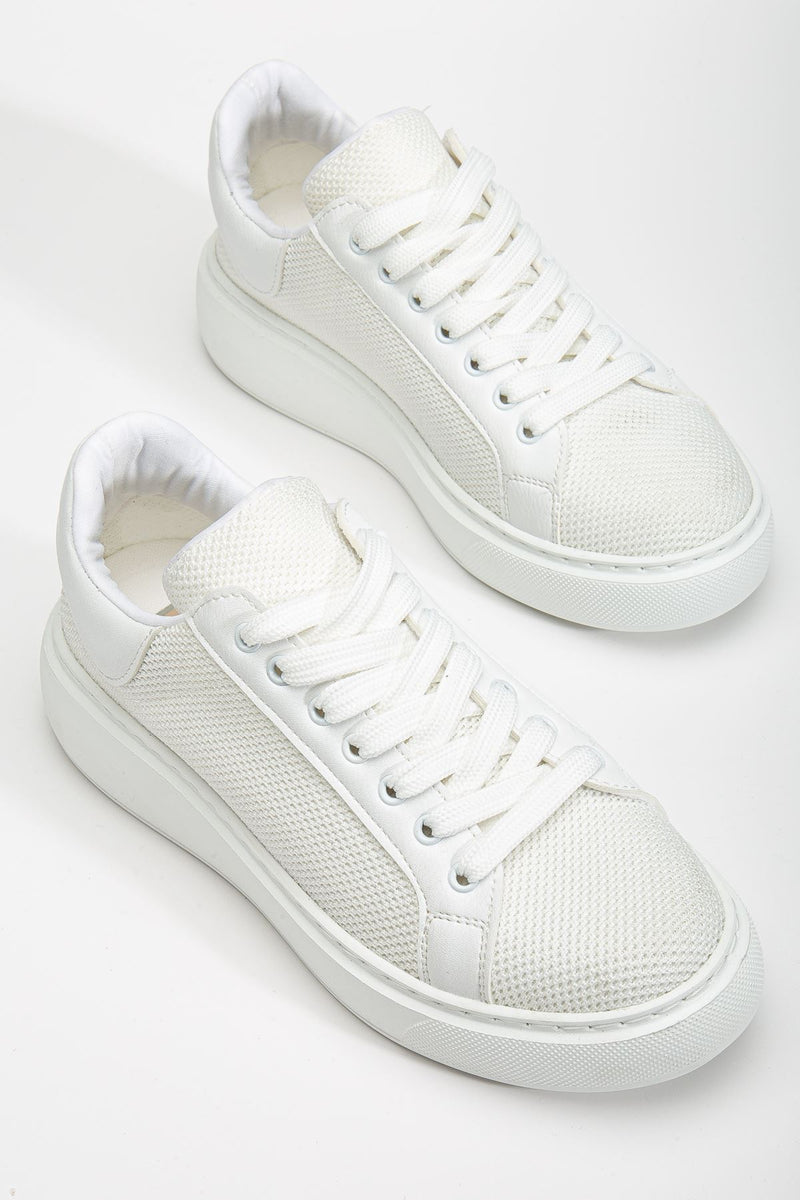 Women's White Knitted Sneakers - STREETMODE ™