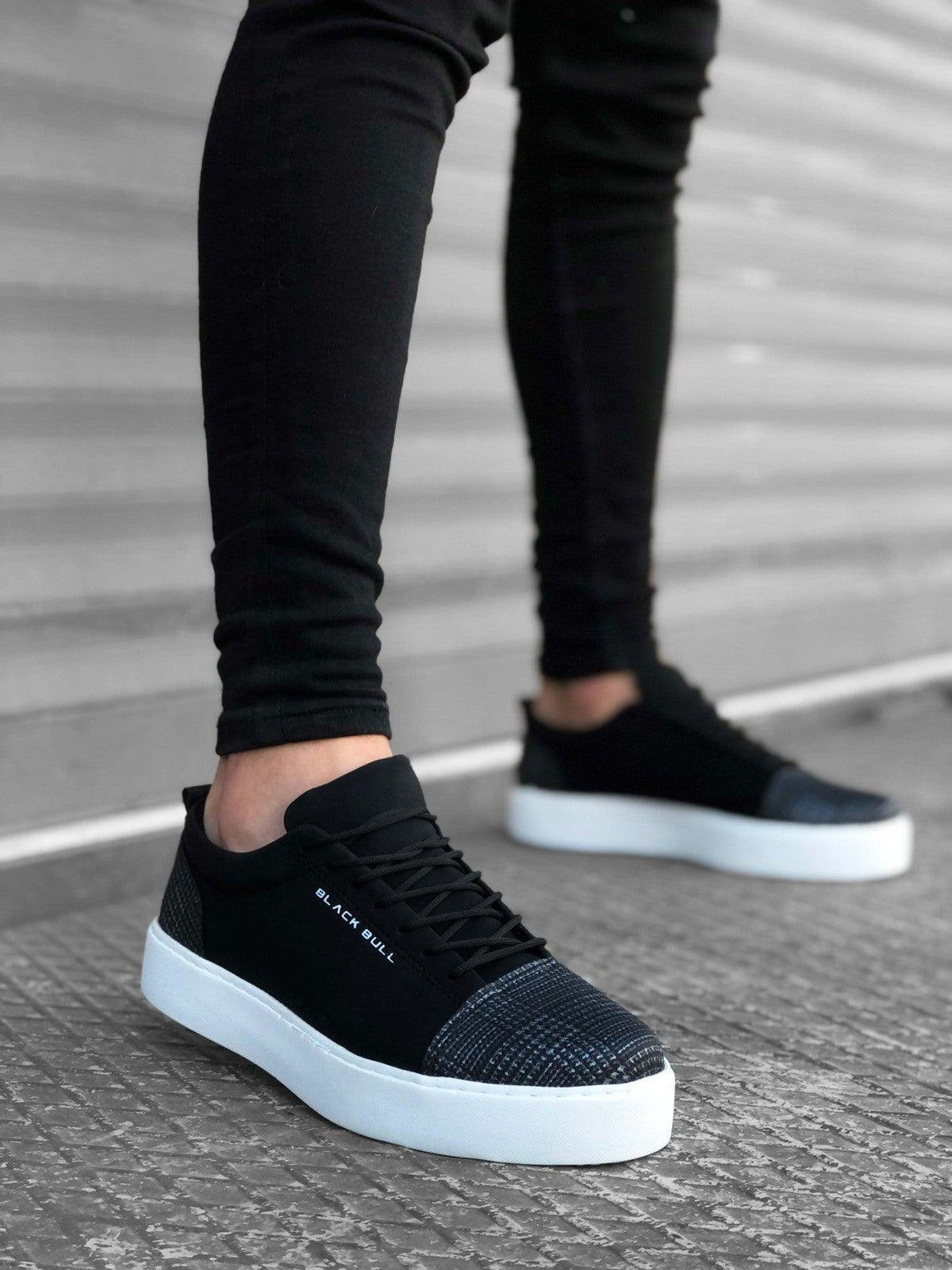 BA0104 Lace-up Black Plaid Suede Black Sole Sports Classic Men's Shoes - STREET MODE ™