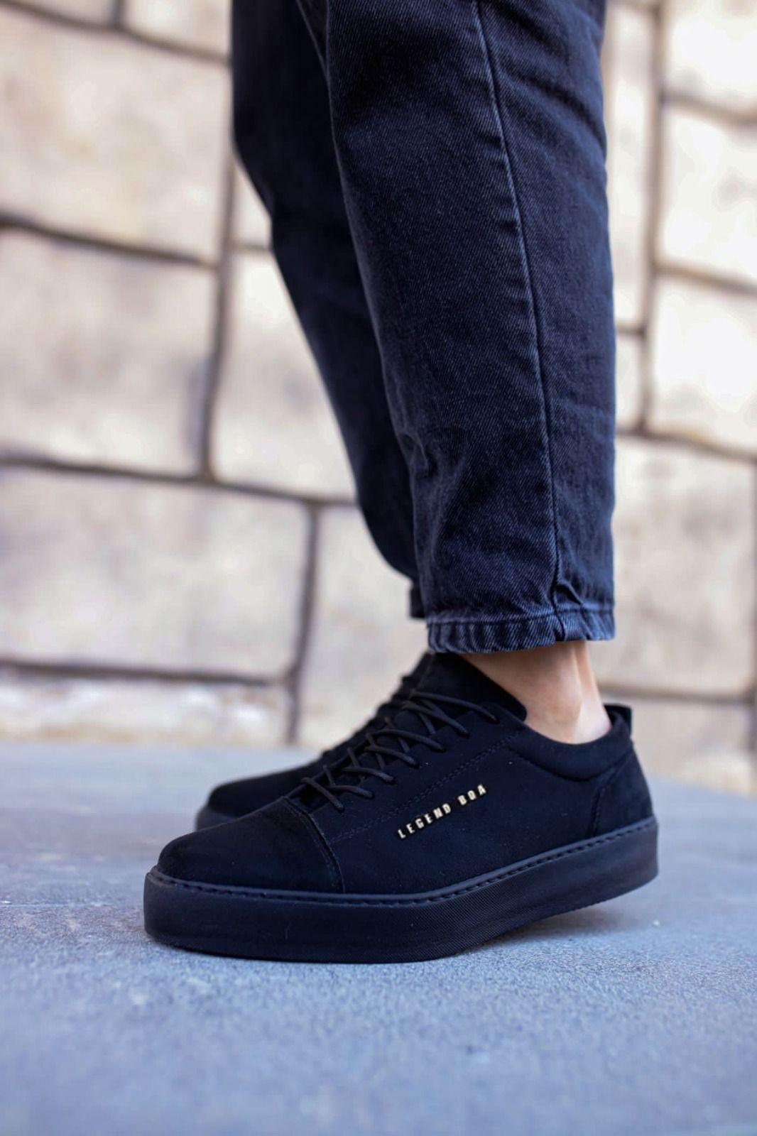 BA0104 Lace-up Nubuck Black Sport Classic Men's Shoes - STREET MODE ™