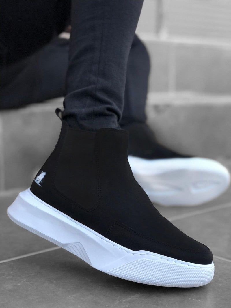 BA0150 Men's Lace-Up Strap High Heel Black Sport Boots - STREET MODE ™