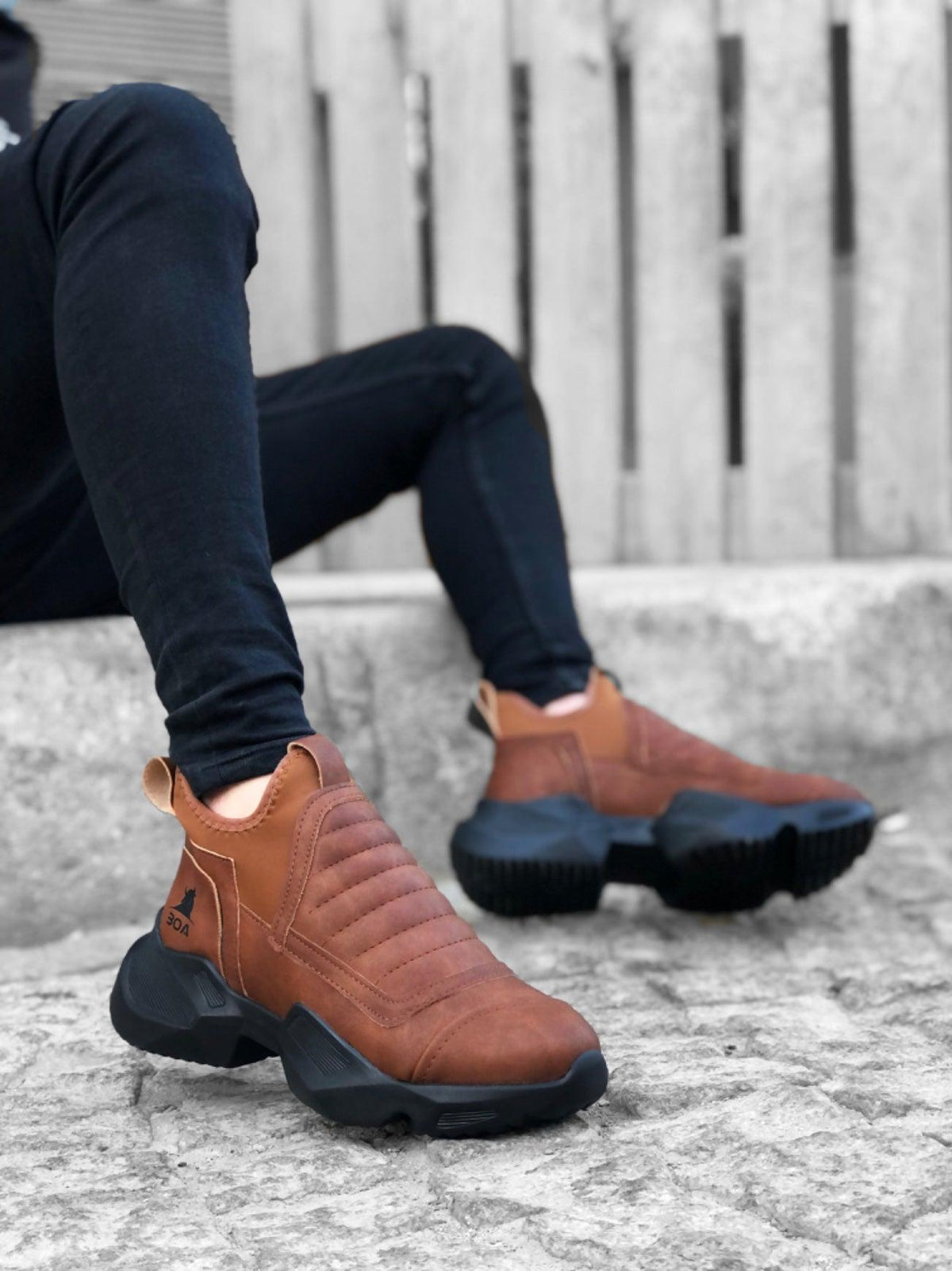 BA0401 Lace-Up Comfortable High-Sole Sole Men's Sports Half Ankle Boots - STREET MODE ™