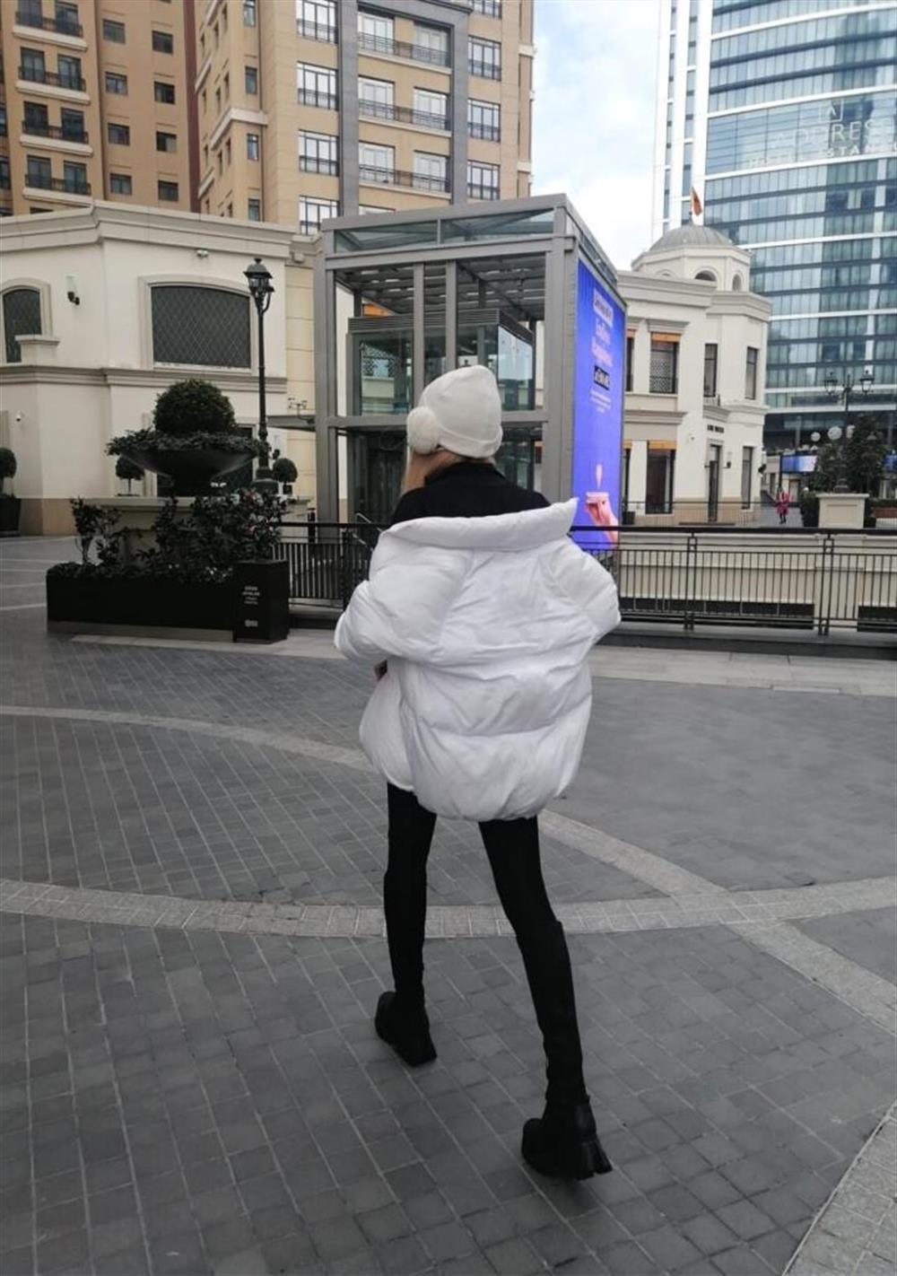 Women's Puffer Oversize White Down Jacket - STREET MODE ™