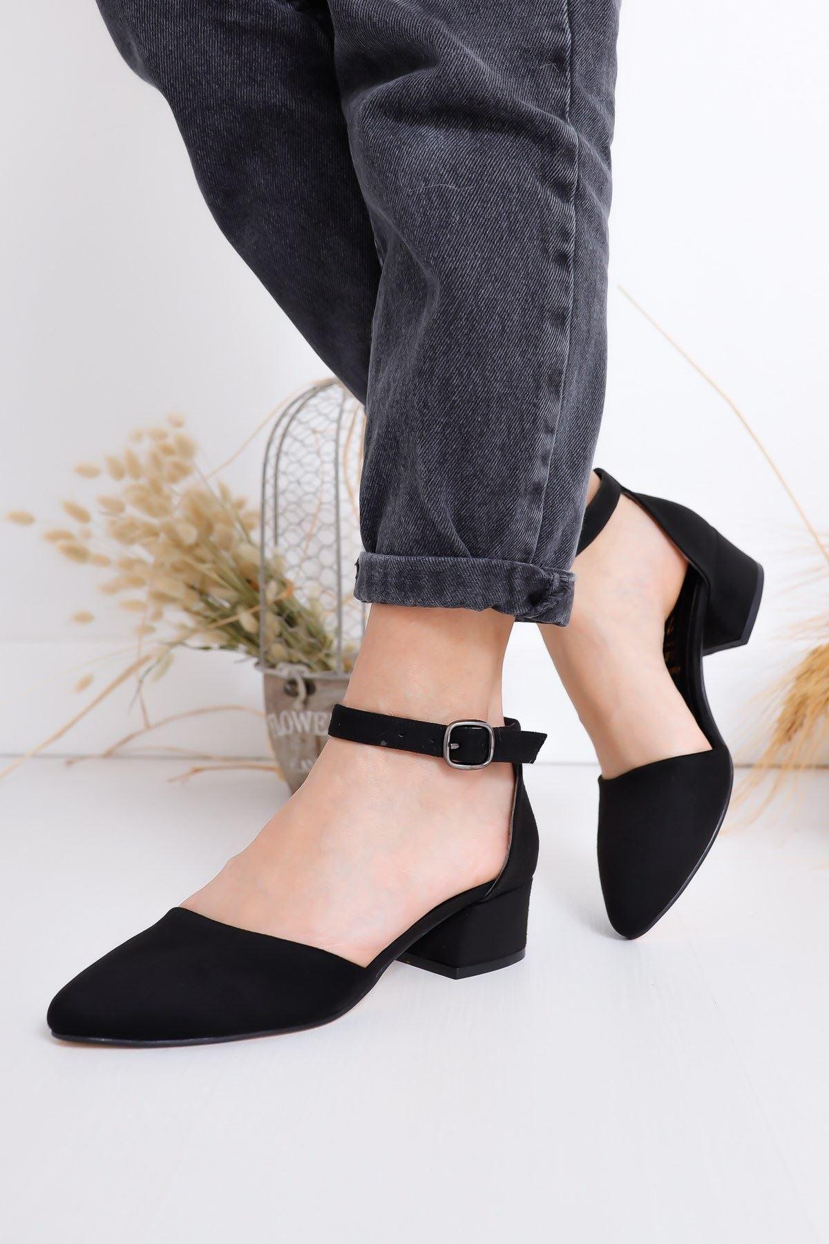 Women's Dary Heels Black Suede Shoes - STREET MODE ™